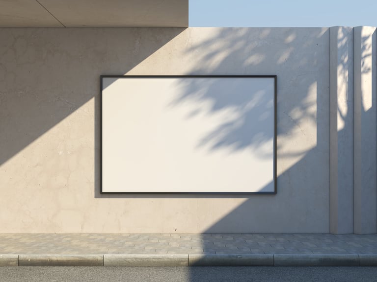 Large Lightbox Poster Mockup on the street wall for advertising