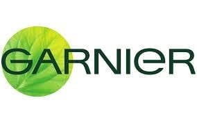 Garnier logo featuring a green leafy circle design with dark blue text spelling Garnier